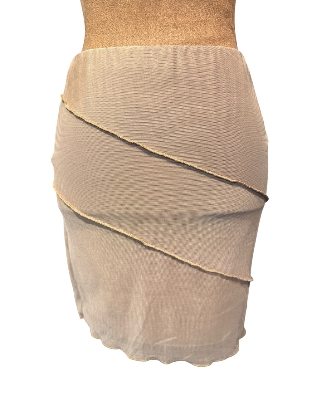 Princess Polly Beige Mesh Mini Skirt with Seam Detail